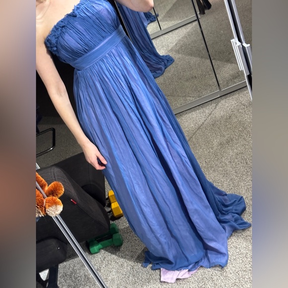 LAILA DRESS CHIFFON MAXI PURPLE BLUE SIZE 4 SMALL - Picture 2 of 16